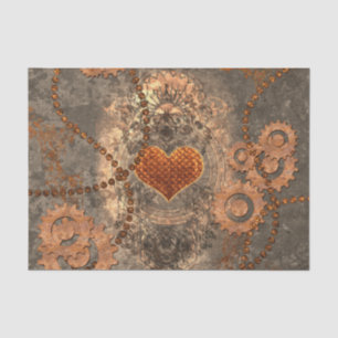 Papel De Seda Steampunk, coração maravilhoso feito do metal