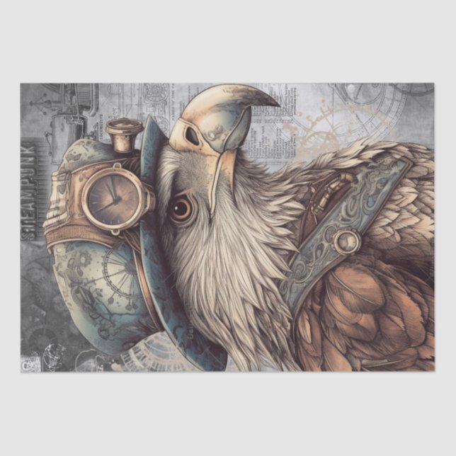 Papel De Seda Steampunk Eagle (Frente )