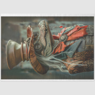 Papel De Seda Steampunk Elegante Lady Decoupage