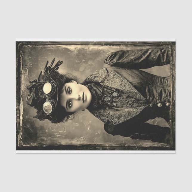 Papel De Seda Steampunk Fantasy Woman Photo Styl DX4RF Decoupage (Frente )