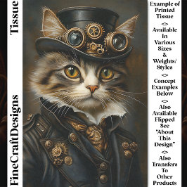 Papel De Seda Steampunk Fofo Elegante Gato Gatito BR6R Decoupage