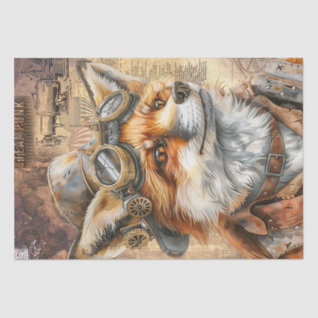 Papel De Seda Steampunk Fox (Frente )
