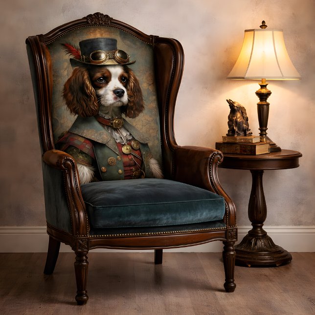 Papel De Seda Steampunk Gentleman Dog Whimsical Vintage  (Steampunk Gentleman Dog Portrait – Whimsical Vintage Art Decoupage Tissue Paper Mockup)