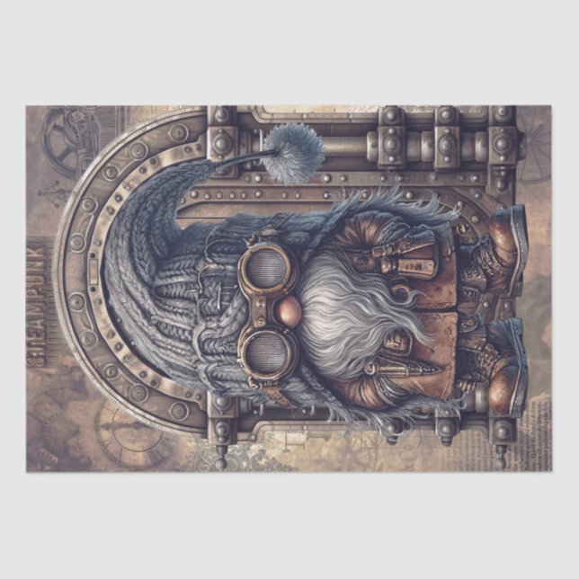 Papel De Seda Steampunk Gothic Gnomo (Frente )
