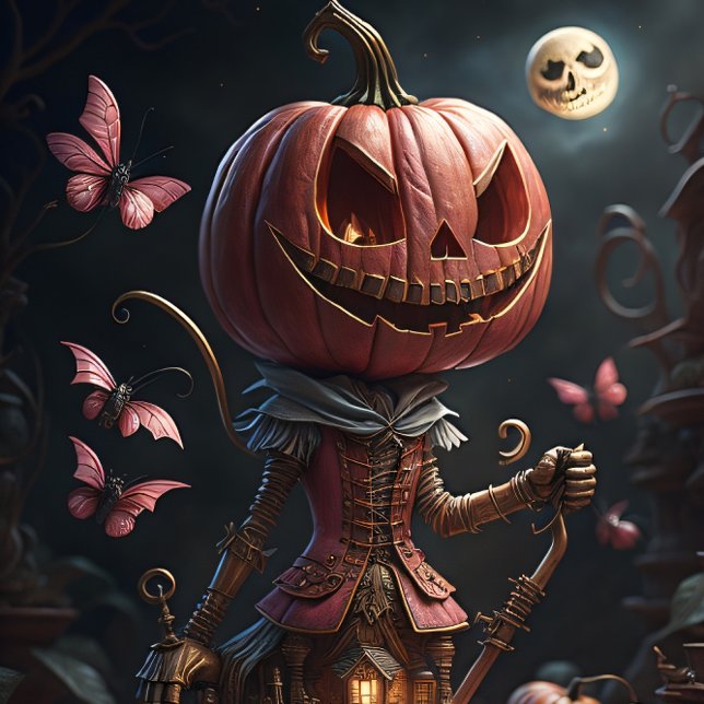 Papel De Seda Steampunk Halloween pink corset Pumpkin Head (Criador carregado)