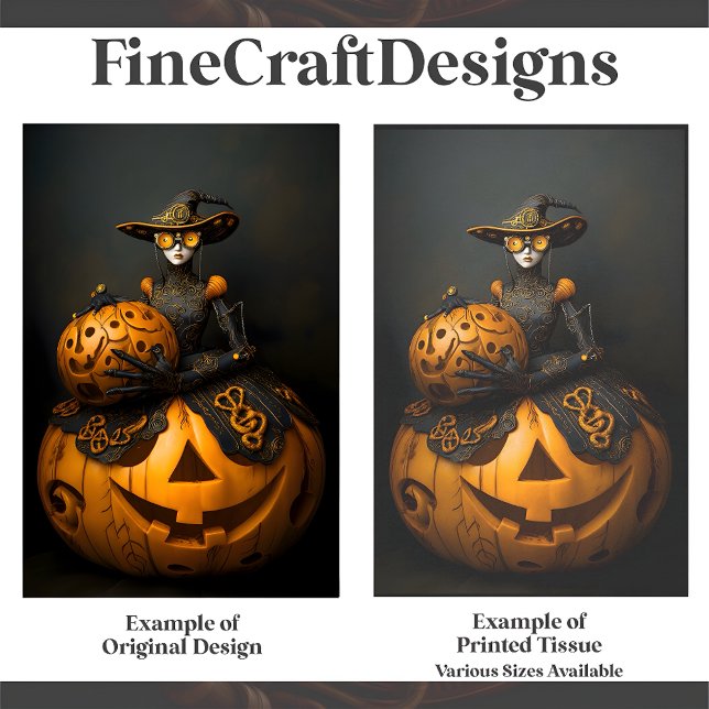 Papel De Seda Steampunk Halloween Pumpkin Lady F2L Decoupage (Criador carregado)