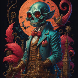 Papel De Seda Steampunk Holloween Ghoul com sistema de abóbora