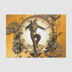 Papel De Seda Steampunk, homem em um pulso de disparo