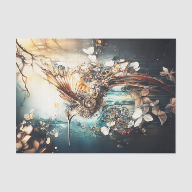 Papel De Seda Steampunk Hummingbird (Frente )