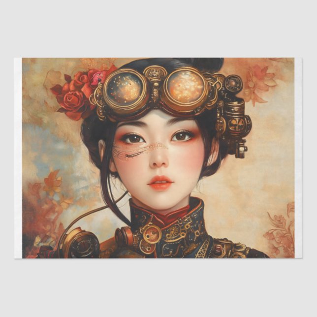 Papel De Seda Steampunk Lady (Frente )