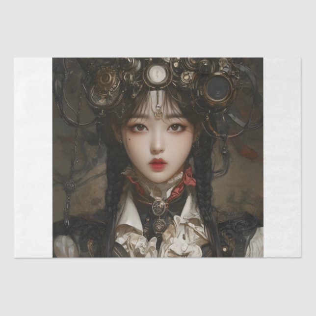 Papel De Seda Steampunk Lady (Frente )