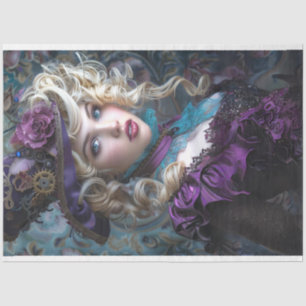 Papel De Seda Steampunk Vintage Lady Decoupage