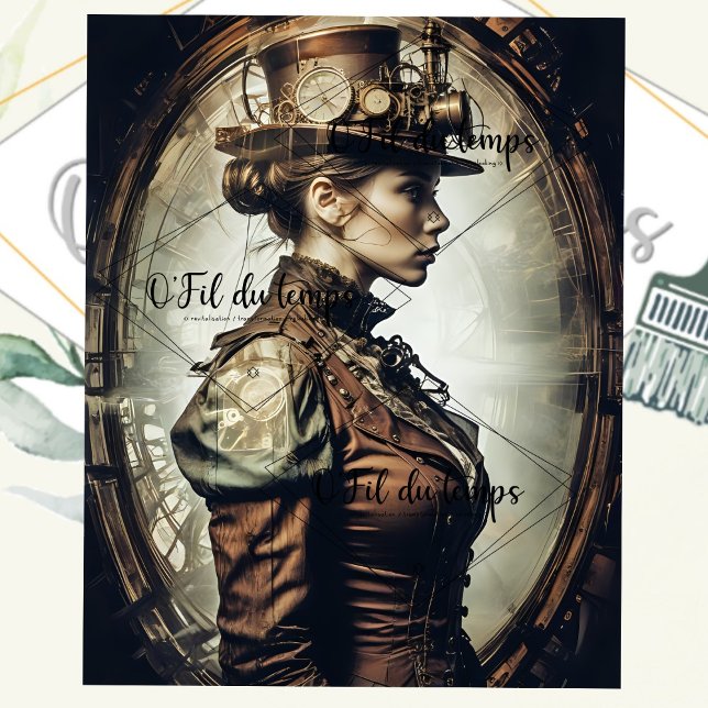 Papel De Seda Steampunk Woman Decoupage v2 (Criador carregado)