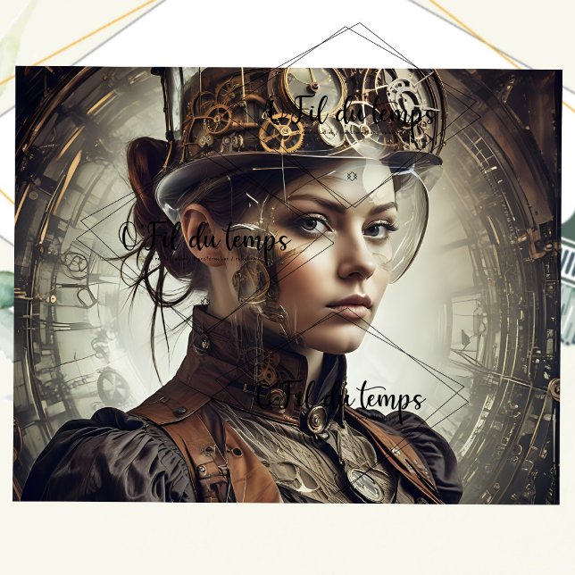 Papel De Seda Steampunk Woman Decoupage vé3 (Criador carregado)