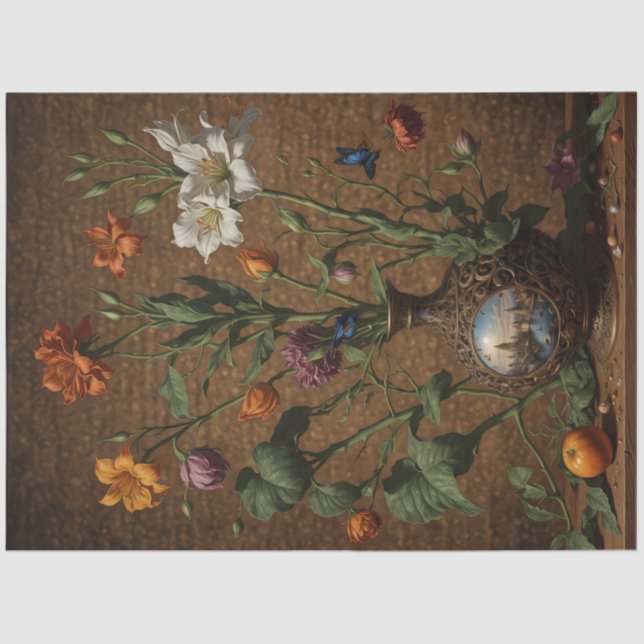 Papel De Seda Stem Floral London Genie Vase (Frente )