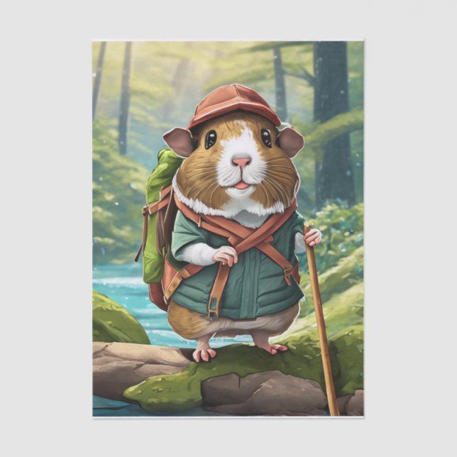 Papel De Seda Storybook Wanderer, Guiné Pig Hiker Dude (Frente )