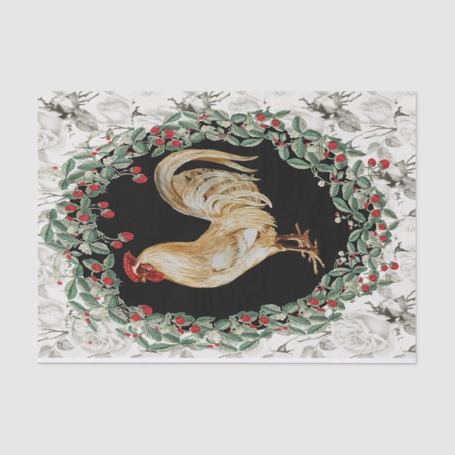 Papel De Seda Strawberry Rooster Dois (Frente )