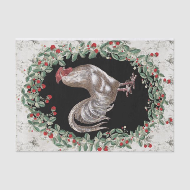 Papel De Seda Strawberry Rooster One (Frente )