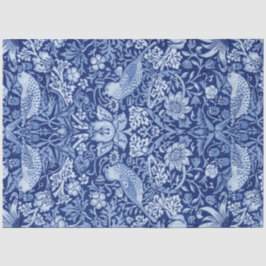 Papel De Seda Strawberry Thef Blue Monotone, William Morris