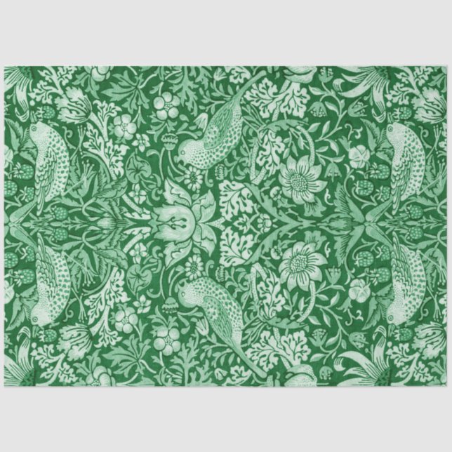 Papel De Seda Strawberry Thef Green, William Morris (Frente )