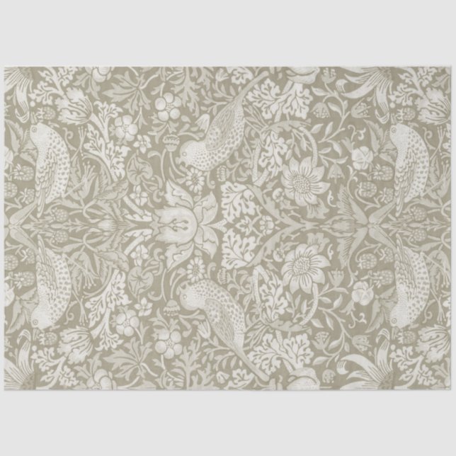 Papel De Seda Strawberry Thef Ivory, William Morris (Frente )