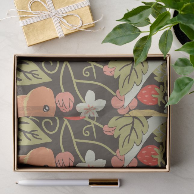 Papel De Seda Strawberry thief Bunnies pattern (Presente)