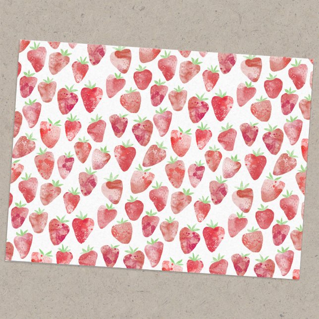 Papel De Seda Strawberry Watercolor (Criador carregado)