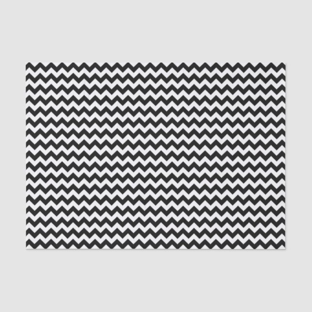 Papel De Seda Stripe Chevron Preto e Branco (Frente )