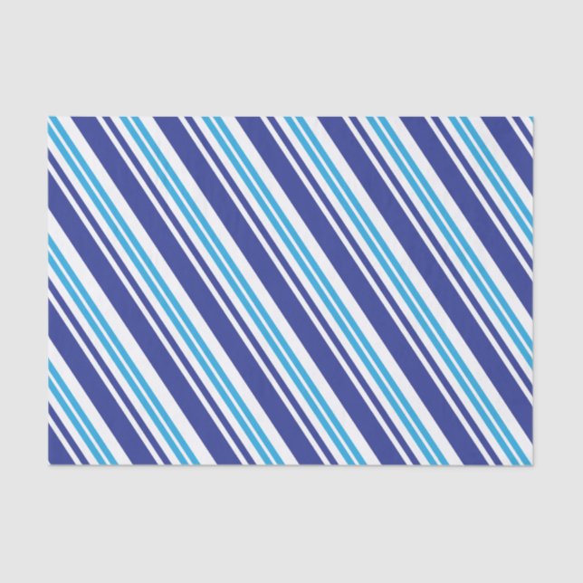 Papel De Seda Stripe de menta Azul (Frente )