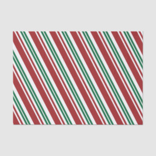 Papel De Seda Stripe de menta Vermelha e Verde
