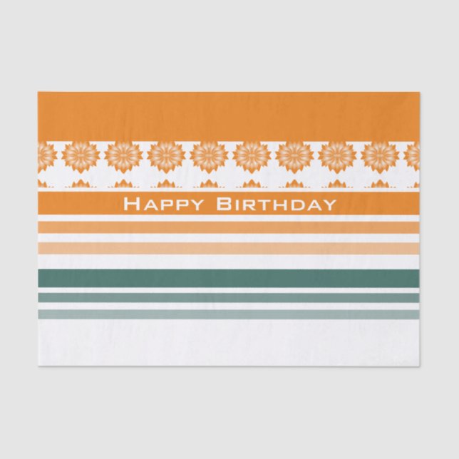 Papel De Seda Stripe Impressão Birthday (Frente )