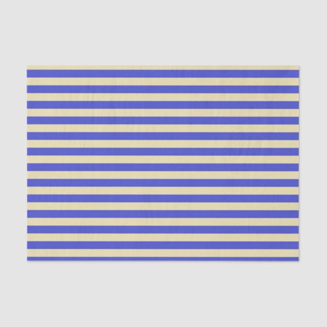 Papel De Seda Stripes Azul e bege (Frente )