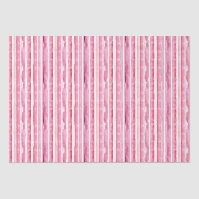 Papel De Seda Stripes Brancas Girly Rosa (Frente )