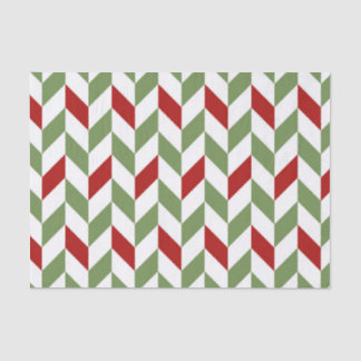 PAPEL DE SEDA STRIPES DE ZIG ZAG VERDE VERMELHA VERMELHA