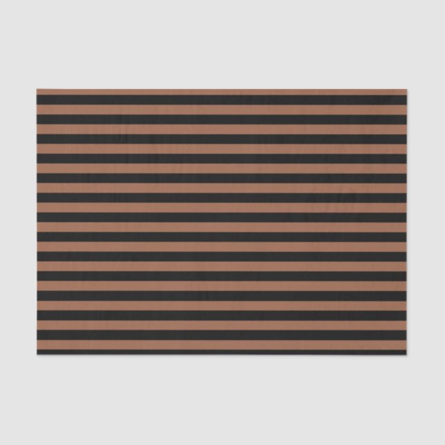 Papel De Seda Stripes Pretas e Marrons (Frente )