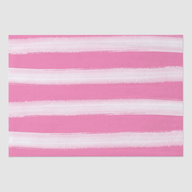 Papel De Seda Stripes Rosa de Praia de Aquarela (Frente )
