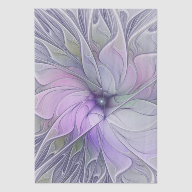 Papel De Seda Stunning Beauty Modern Abstract Fractal Art Flower (Frente )