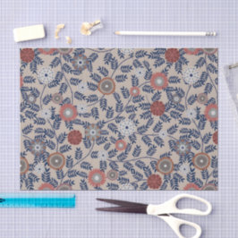 Papel De Seda Stunning Teal and Magenta Foliage Pattern