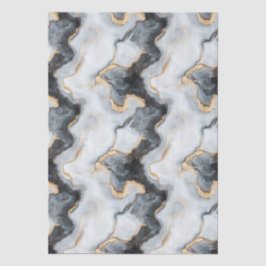 Papel De Seda Stylish Black & Gold Marble Pattern Tissue Paper
