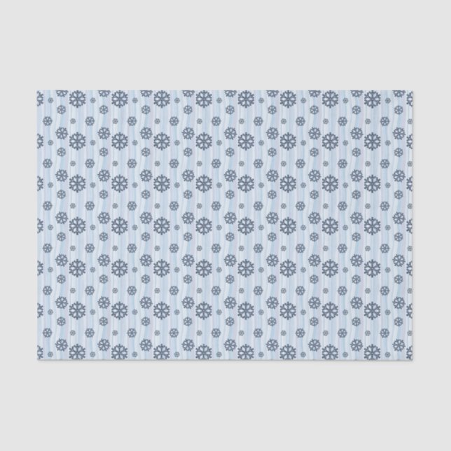 Papel De Seda Stylish Blue Snowflake Pattern (Frente )