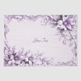 Papel De Seda Stylish Purple Flowers Tissue Paper