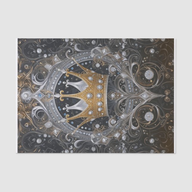 Papel De Seda Sua Alteza, Rainha Fabulosa Dourada e Prateada (Frente )