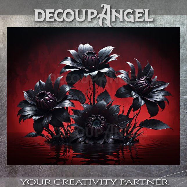 Papel De Seda Subida de Petais Negros - Desligência - (Criador carregado)