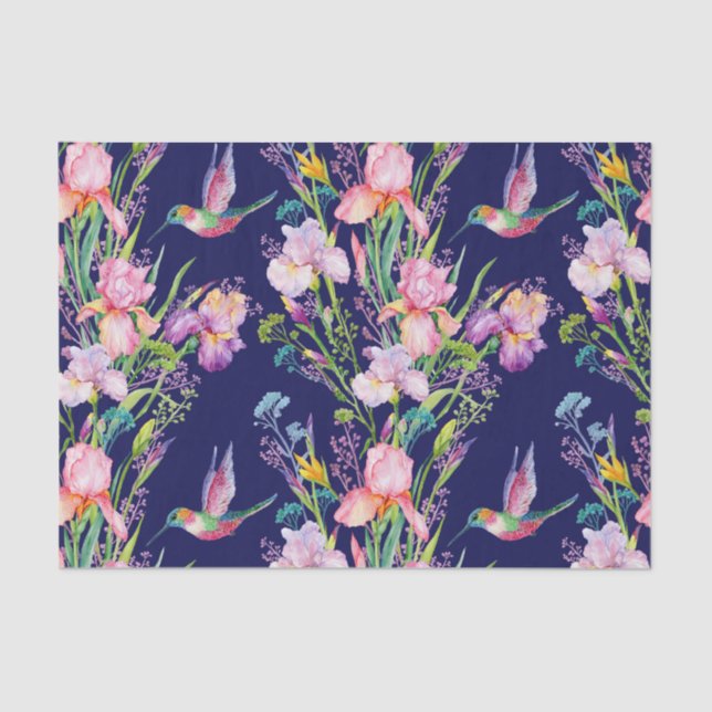 Papel De Seda Subidas Rosa E Aves Humanas (Frente )