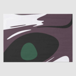 Papel De Seda Submersão: Abstrato preto, branco, roxo e verde