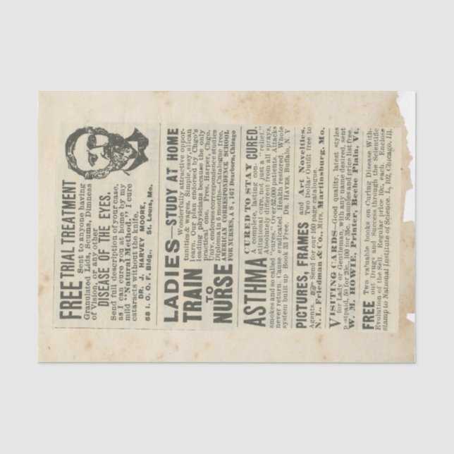 Papel De Seda Sucata Efêmera Série de Design #16 (Frente )