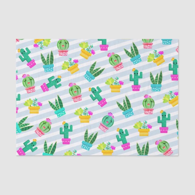 Papel De Seda Succulents Potted bonitos & cacto de Kawaii (Frente )