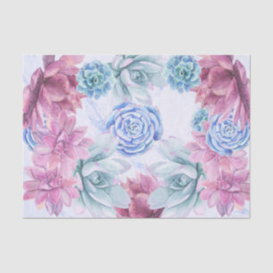 Papel De Seda Suculentas Chique Moderna de Mármore Chá de Noiva 