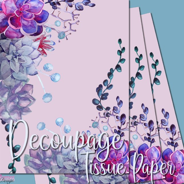 Papel De Seda Sucultivos de aquarela púrpura azuis (Criador carregado)