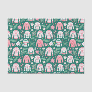 Papel De Seda Suéteres de Natal Vermelhos e Rosa